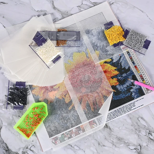 Alt view image 5 of 6 - 200 Pieces Diamond Painting Release Paper 15 x 10 cm Double-Sided Non-Stick Cover Replacement 5D Diamond Painting Accessories Tool for Adult Kids (5.9 x 3.9 inch)