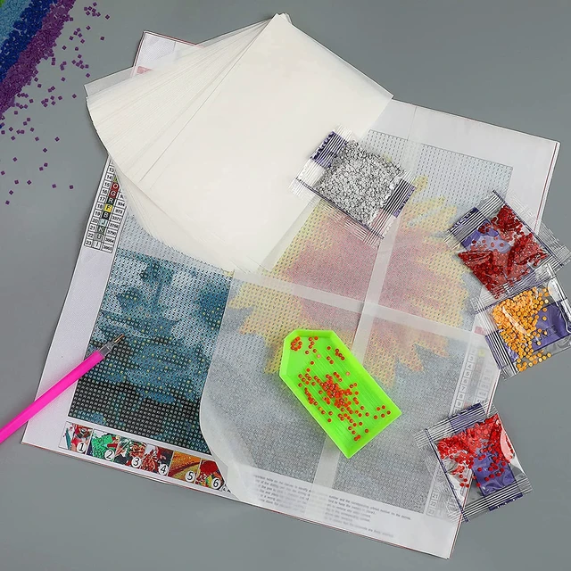 Alt view image 2 of 6 - 200 Pieces Diamond Painting Release Paper 15 x 10 cm Double-Sided Non-Stick Cover Replacement 5D Diamond Painting Accessories Tool for Adult Kids (5.9 x 3.9 inch)