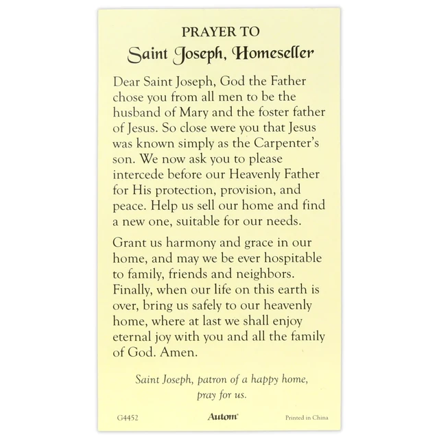 Alt view image 7 of 7 - Needzo Saint Joseph Statue Home Seller Kit, Religious Figurine and Prayer Card, Catholic Gift Set, 3.25 Inches