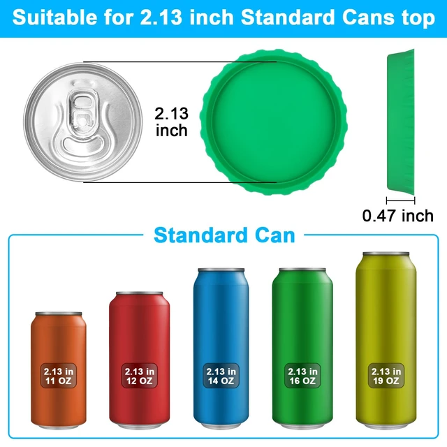 Alt view image 2 of 6 - 6 Pack Silicone Soda Can Cover Lids, Reusable Soda Can Lids Beer Can Covers Pop Can Covers, BPA Free Silicone Can Cover, Stopper and Protector for Soda, Beer, Beverage, Juice, Coke, Fits Standard Cans