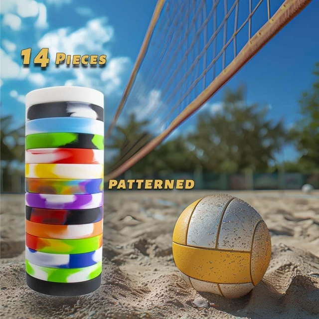 Alt view image 3 of 4 - YalsFTY Waterproof ID Rubber Bracelets 14 Count - Silicone Rubber Wristbands for Events (14 Mix Color)