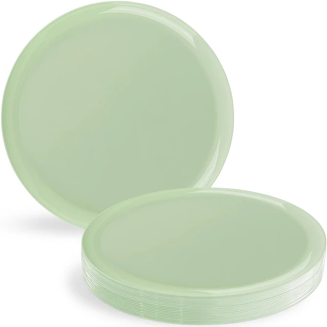 Main image of Blue Sky Edge Collection Mint Green Disposable Plastic Plates 6.3" - 10 Count, Stylish & Sturdy Disposable Dinnerware for Parties, Events, and Occasions