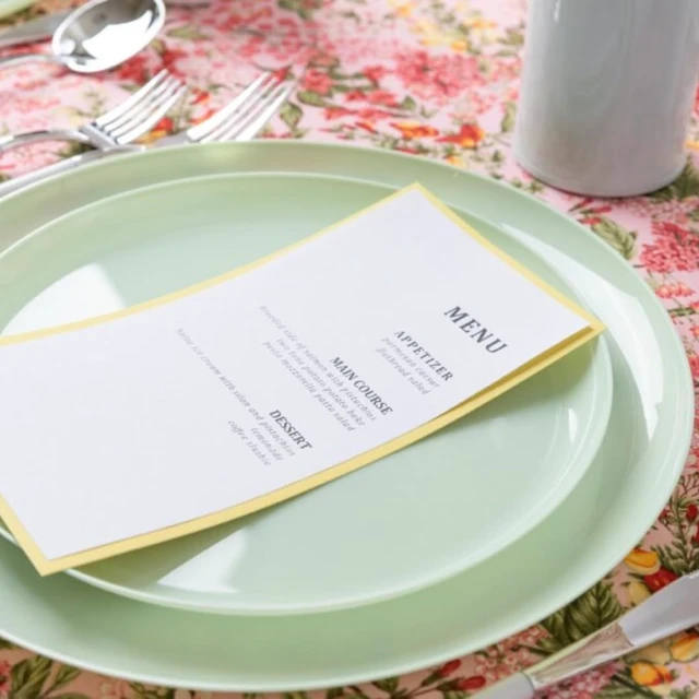 Alt view image 5 of 7 - Blue Sky Edge Collection Mint Green Disposable Plastic Plates 6.3" - 10 Count, Stylish & Sturdy Disposable Dinnerware for Parties, Events, and Occasions