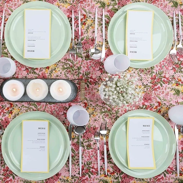 Alt view image 6 of 7 - Blue Sky Edge Collection Mint Green Disposable Plastic Plates 6.3" - 10 Count, Stylish & Sturdy Disposable Dinnerware for Parties, Events, and Occasions