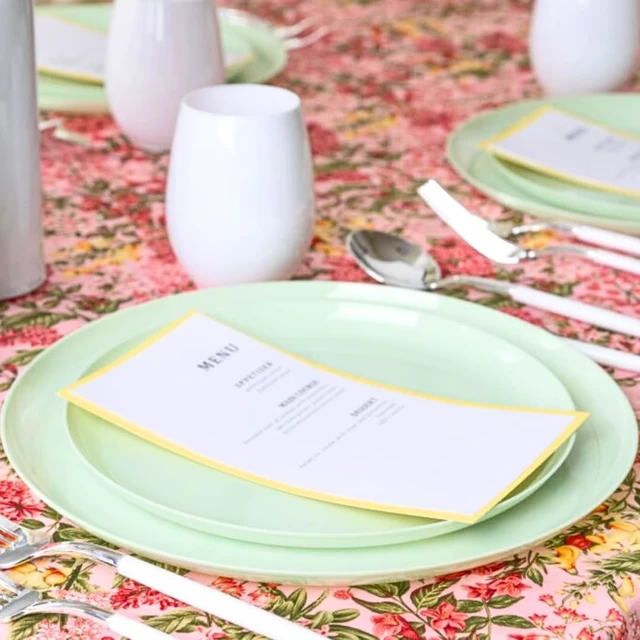 Alt view image 4 of 7 - Blue Sky Edge Collection Mint Green Disposable Plastic Plates 6.3" - 10 Count, Stylish & Sturdy Disposable Dinnerware for Parties, Events, and Occasions