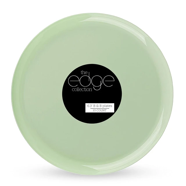 Alt view image 7 of 7 - Blue Sky Edge Collection Mint Green Disposable Plastic Plates 6.3" - 10 Count, Stylish & Sturdy Disposable Dinnerware for Parties, Events, and Occasions