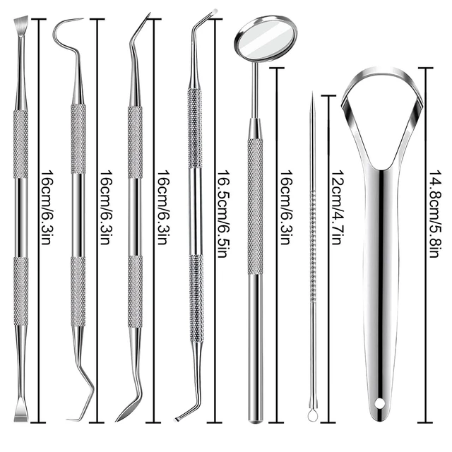 Alt view image 5 of 5 - 7pcs Dental Tools, Dental Pick Teeth Cleaning Tools Hygiene Kit