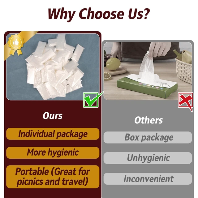 Alt view image 4 of 7 - MAQIHAN 100Pcs Plastic Gloves Disposable - Plastic Food Safe Handling Glove