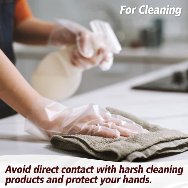 Alt view image 5 of 7 - MAQIHAN 100Pcs Plastic Gloves Disposable - Plastic Food Safe Handling Glove
