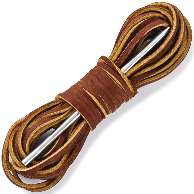 Main image of TeeLiy Leather Boat Shoe Lacing Kit, 42" Leather Shoelace for Handsew Shoes