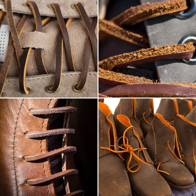 Alt view image 6 of 7 - TeeLiy Leather Boat Shoe Lacing Kit, 42" Leather Shoelace for Handsew Shoes