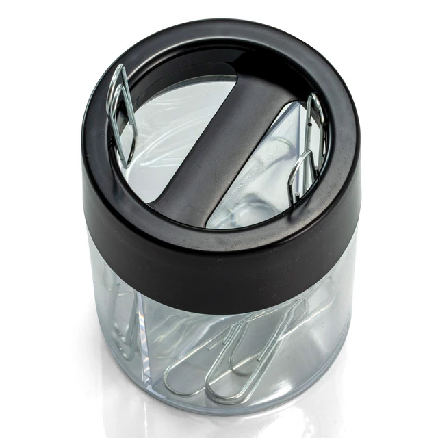 Alt view image 2 of 6 - Officemate Magnetic Clip Dispenser, Large/Round, 200 Clip Capacity, Black/Smoke (93692)