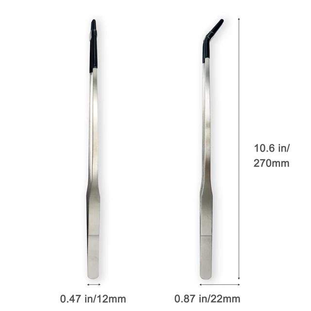 Alt view image 5 of 6 - 2 Pcs 10.6" Stainless Steel Reptile Feeding Tongs & Tweezers