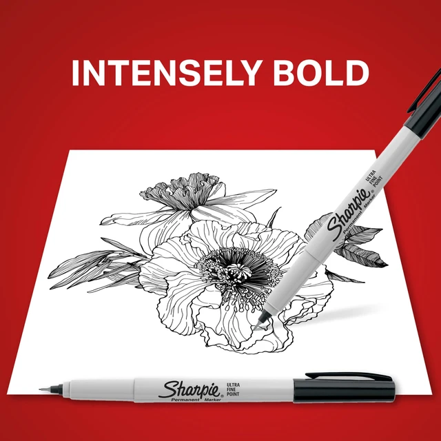 Alt view image 4 of 5 - Sharpie Permanent Markers, Ultra Fine Point, Black, 2 Count - Home, School, Office Supplies