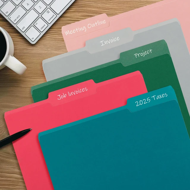 Alt view image 5 of 7 - Color File Folders, 1/3-Cut Tabs, 18 Pack File Folder Letter Size, 8.5x11 Inch Manilla folders, 6 Assorted Colors Organizer File Folders for School Home Office Business