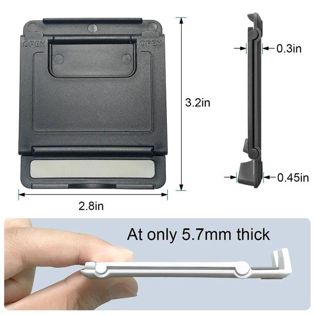 Alt view image 3 of 6 - POQOD 2 Pack Cell Phone Stand, Foldable Phone Holder for Desk Compatible with Phone 15 14 13 12 11 Pro Xs Xs Max Xr X 8, Nintendo Switch, All Phones, Black & White