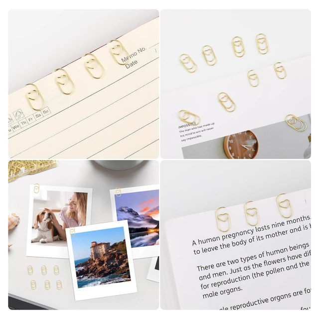 Alt view image 6 of 6 - 300Pcs Gold Paper Clips, 0.8inch Mini Paper Clips, Love Heart Shaped Cute Paperclips for Women, Office School Home Desk Organizers