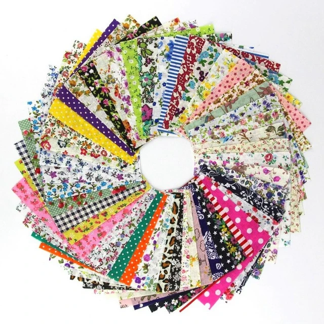 Alt view image 5 of 5 - 60 Pcs 4" x 4"(10cm x 10cm) Assorted Craft Fabric Bundle Squares Patchwork