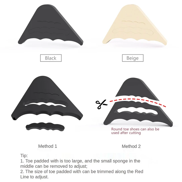 Alt view image 4 of 7 - SooGree Reusable Toe Filler Inserts,Adjustable Toe Plug Shoe Too Big Inserts for Women Men Pumps Flats Sneakers (2Pair)