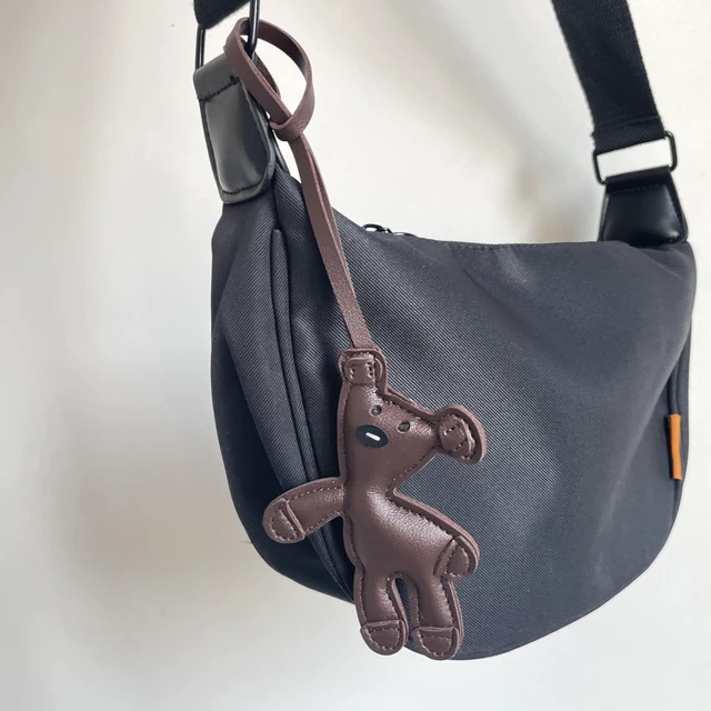Alt view image 4 of 7 - Leather Bag Charm,Cute Brown Bear Charm for Purse Handbags Backpack Tote Bag Accessories Teddy Bear PU Car Key Charms