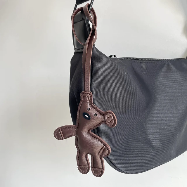 Alt view image 7 of 7 - Leather Bag Charm,Cute Brown Bear Charm for Purse Handbags Backpack Tote Bag Accessories Teddy Bear PU Car Key Charms