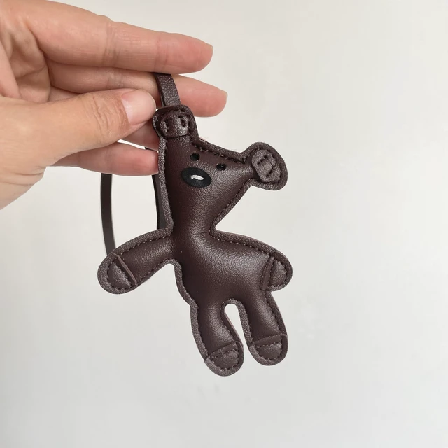 Alt view image 2 of 7 - Leather Bag Charm,Cute Brown Bear Charm for Purse Handbags Backpack Tote Bag Accessories Teddy Bear PU Car Key Charms