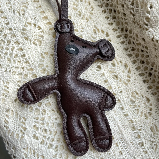 Alt view image 3 of 7 - Leather Bag Charm,Cute Brown Bear Charm for Purse Handbags Backpack Tote Bag Accessories Teddy Bear PU Car Key Charms