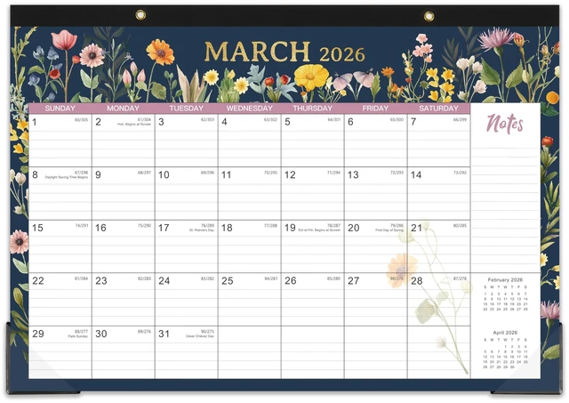 Main image of 2026 Desk Calendar - Desk Calendar 2026, January - December, 12'' x 17'', with Large Ruled Blocks