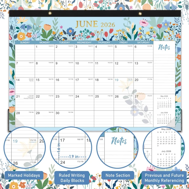 Alt view image 4 of 7 - 2026 Desk Calendar - Desk Calendar 2026, January - December, 12'' x 17'', with Large Ruled Blocks