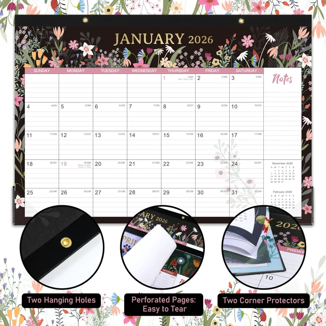 Alt view image 6 of 7 - 2026 Desk Calendar - Desk Calendar 2026, January - December, 12'' x 17'', with Large Ruled Blocks