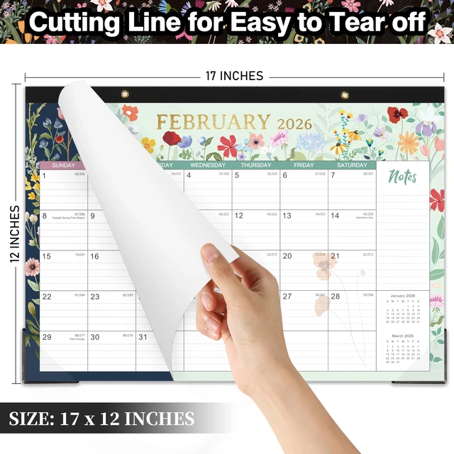 Alt view image 3 of 7 - 2026 Desk Calendar - Desk Calendar 2026, January - December, 12'' x 17'', with Large Ruled Blocks