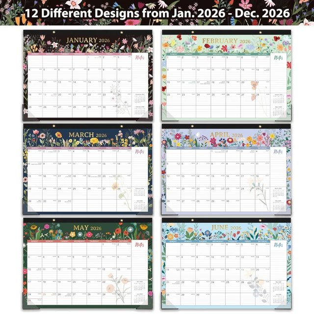 Alt view image 7 of 7 - 2026 Desk Calendar - Desk Calendar 2026, January - December, 12'' x 17'', with Large Ruled Blocks