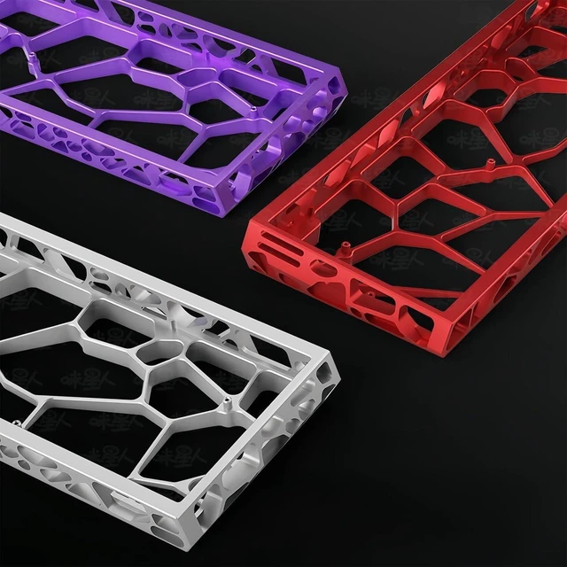 Alt view image 9 of 14 - H60 Aluminum Keyboard Case,Hollow 60% Custom Mechanical Gaming Keyboard Housing Compatible with Wooting60HE/Win60/GH60/MAD60HE Keyboards 61Keys Barebones Keyboard Base for PC Gamer DIY (Purple)