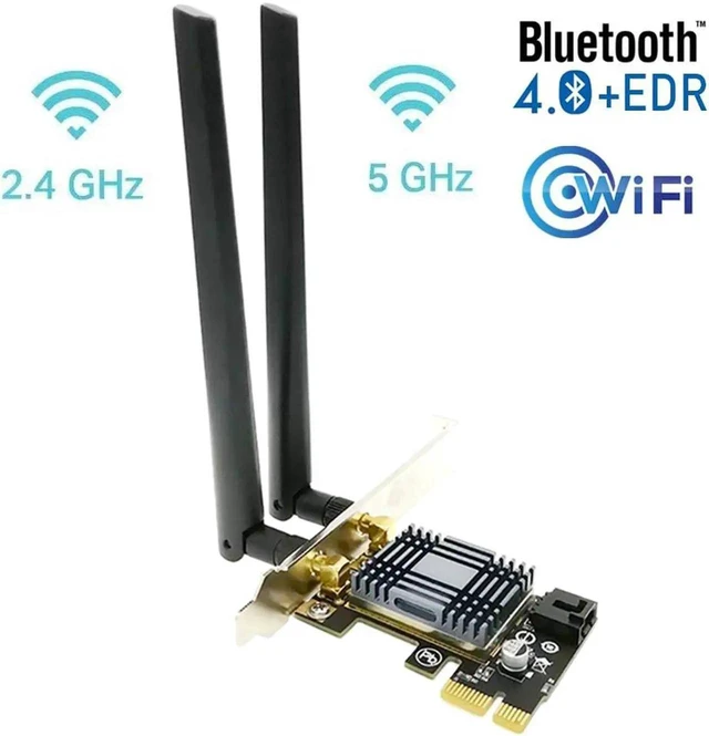 Alt view image 12 of 14 - WISDUM AR5B22 2.4G/5G Dual Band PCIE Wireless Adapter AC300Mbps Wi-Fi Network Card Bluetooth 4.0 for Desktop PC Wireless wifi Adapter