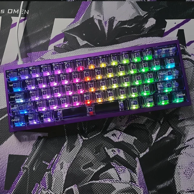 Alt view image 12 of 14 - H60 Aluminum Keyboard Case,Hollow 60% Custom Mechanical Gaming Keyboard Housing Compatible with Wooting60HE/Win60/GH60/MAD60HE Keyboards 61Keys Barebones Keyboard Base for PC Gamer DIY (Purple)