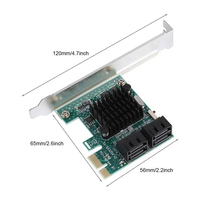 Alt view image 5 of 6 - PCIE to SATA Expansion Controller Expansion Card with 4 Ports 6G SATA Expansion Card for PCI Expansion Cards