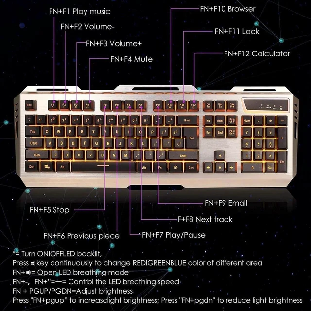 Alt view image 14 of 14 - Keyboard and Mouse,Gaming Keyboard and Mouse,Light up Mouse and Keyboard Combo,Wired Keyboard and Mouse combo,Computer Keyboard and Mouse, Orange Backlit Keyboard LED keyboard and mouse for X-box PS-4