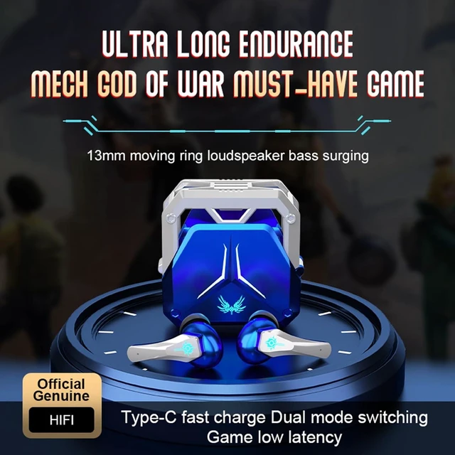 Alt view image 14 of 14 - Blue True Wireless Earbuds with Mic Microphone Bluetooth 5.3 TWS Wireless Gaming Earbuds Low Latency Blue Tooth Ear Buds in Ear Headphones Bluetooth Ear Buds Earphones for iPhone Android