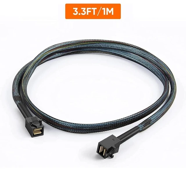 Alt view image 14 of 14 - Internal Mini SAS HD Cable, Mini SAS SFF-8643 to SFF-8643 Cable, 3.3FT