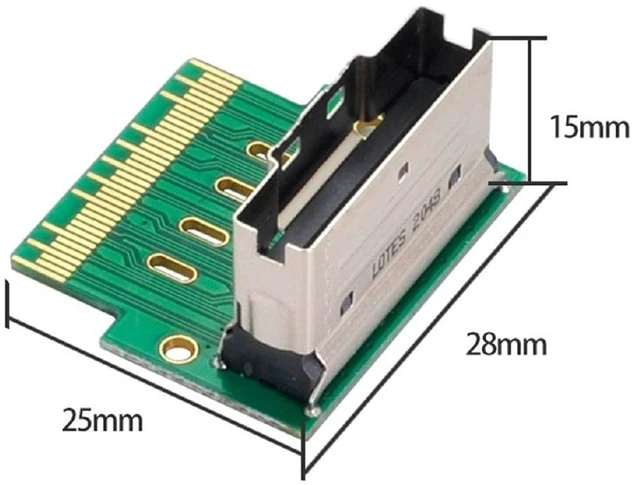 Alt view image 9 of 14 - PCI-E Slimline SAS 4.0 SFF-8654 8i 74pin to SFF-8654 74pin Male to Female Extender Adapter Angled Test Tools
