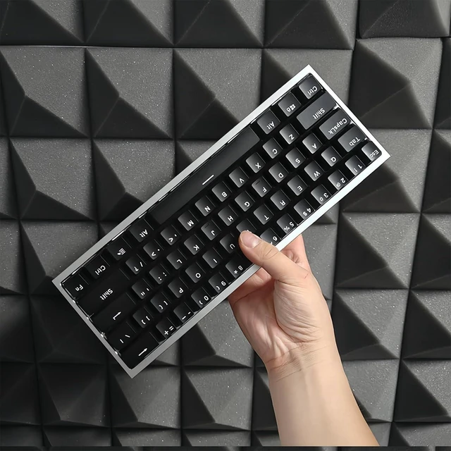 Alt view image 11 of 14 - H60 Aluminum Keyboard Case,Hollow 60% Custom Mechanical Gaming Keyboard Housing Compatible with Wooting60HE/Win60/GH60/MAD60HE Keyboards 61Keys Barebones Keyboard Base for PC Gamer DIY (Black)