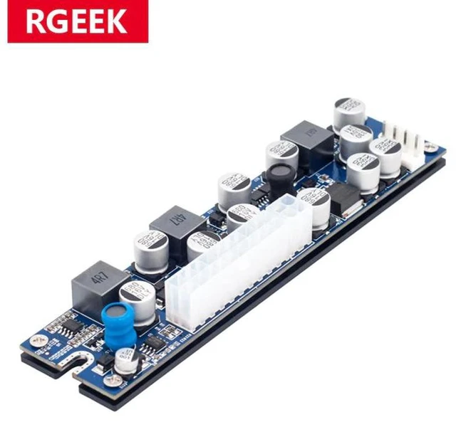 Alt view image 11 of 15 - RGEEK DC DC ATX Peak PSU 19V 200W Pico ATX Switch Mining PSU 24pin MINI ITX DC to ATX PC Power Supply For Computer