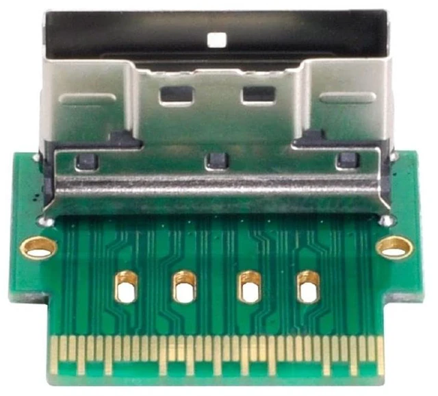 Alt view image 14 of 14 - PCI-E Slimline SAS 4.0 SFF-8654 8i 74pin to SFF-8654 74pin Male to Female Extender Adapter Angled Test Tools