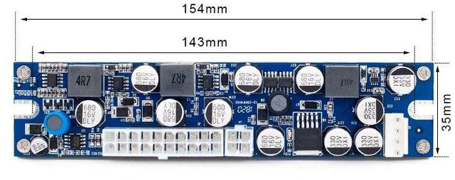 Alt view image 15 of 15 - RGEEK DC DC ATX Peak PSU 19V 200W Pico ATX Switch Mining PSU 24pin MINI ITX DC to ATX PC Power Supply For Computer