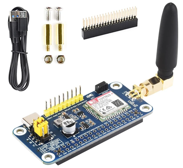Alt view image 8 of 14 - SIM7028 NB-IoT HAT with GSM Antenna Onboard 40PIN GPIO Header for Raspberry Pi 5/4B/3B+/3B/2B/Zero/Zero 2W/Jetson Nano,etc, Supports Global Band NB-IoT Communication, 2400bps ~ 460900bps Baudrate