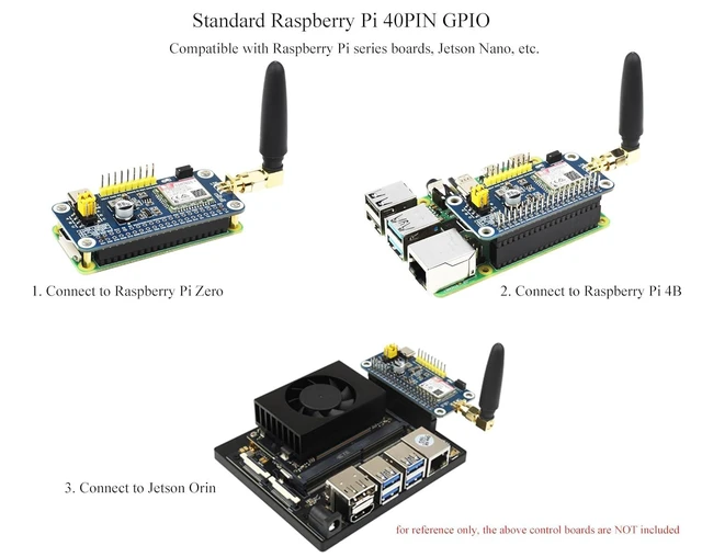 Alt view image 9 of 14 - SIM7028 NB-IoT HAT with GSM Antenna Onboard 40PIN GPIO Header for Raspberry Pi 5/4B/3B+/3B/2B/Zero/Zero 2W/Jetson Nano,etc, Supports Global Band NB-IoT Communication, 2400bps ~ 460900bps Baudrate