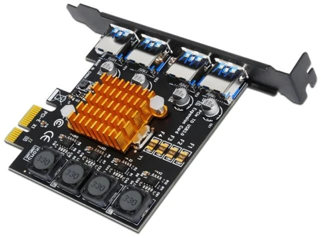 Alt view image 6 of 12 - 4-Port USB 3.0 Pci Express Card USB 3.0 Pci-E Expansion Card Adapter Pcie USB 3.0 Hub Controller Card Expansion Card