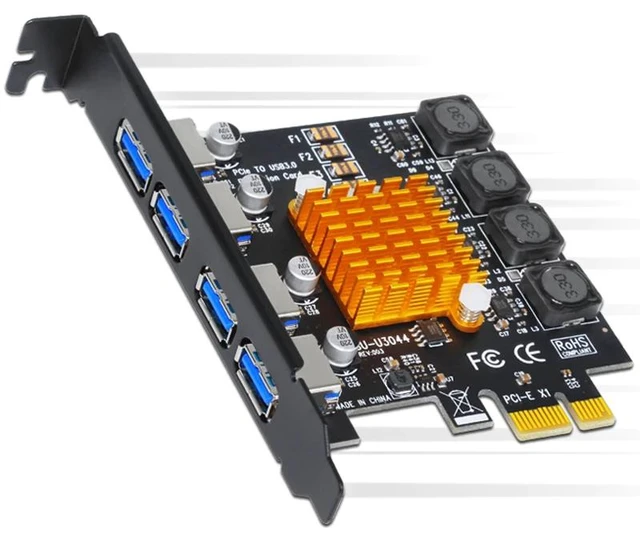 Alt view image 9 of 12 - 4-Port USB 3.0 Pci Express Card USB 3.0 Pci-E Expansion Card Adapter Pcie USB 3.0 Hub Controller Card Expansion Card