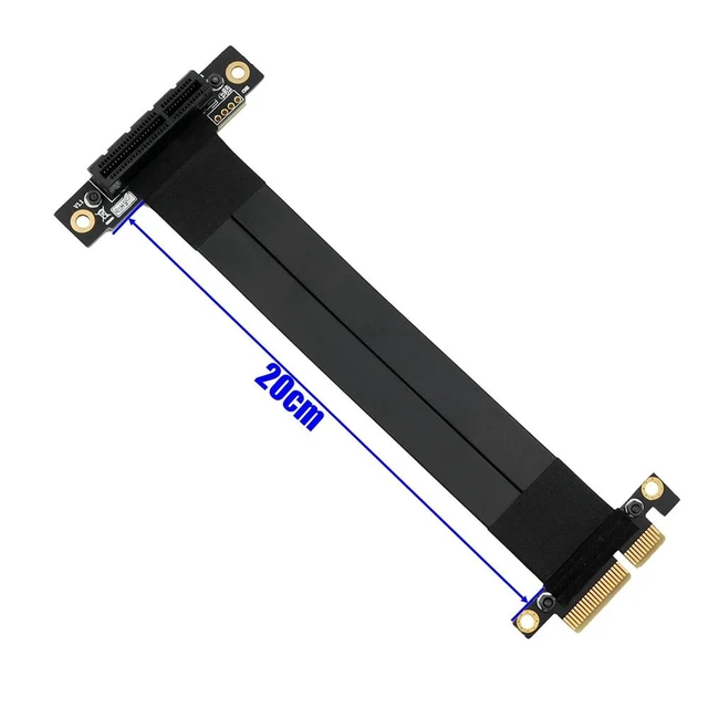 Alt view image 8 of 12 - PCI Express Extension Cable Riser PCI-E X4 to X4 PCIE Extender Flexible Cable Adapter Riser Card PC Cable for Graphics Card 24cm