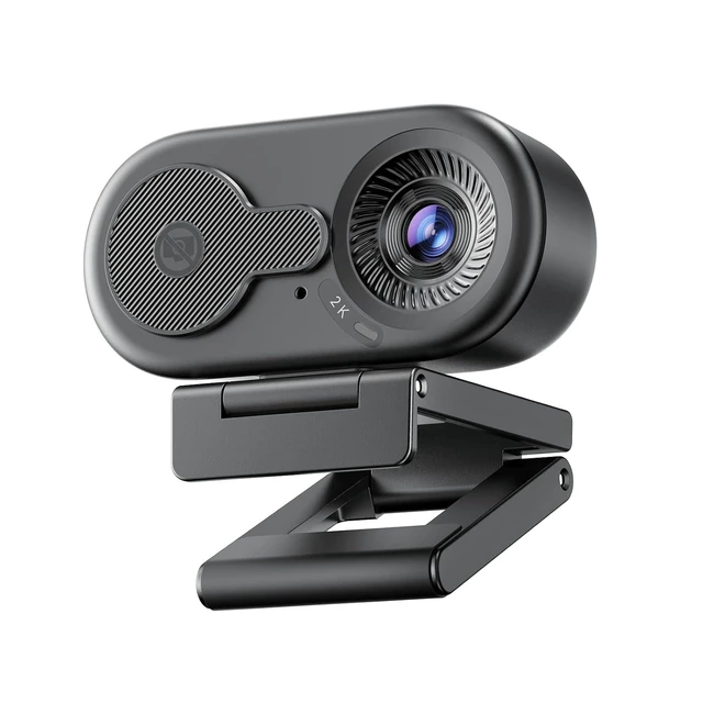 Alt view image 8 of 14 - C100 2K Webcam for PC, Built-in Mic, Rotating Privacy Cover, Portable Metal Clip, Computer Camera for Home Office, Meetings, Learning, Streaming, External Webcam for Desktop, Laptop, PC USB-A